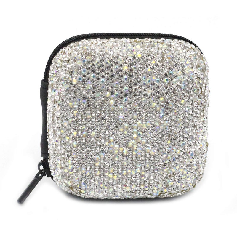 Bestbling Bling Carrying Earphone Pouch Storage Bag Holder-Earbud Mini Pouch Headset Storage Case Bags for Airpods, Bluetooth (Silver) - Image 3